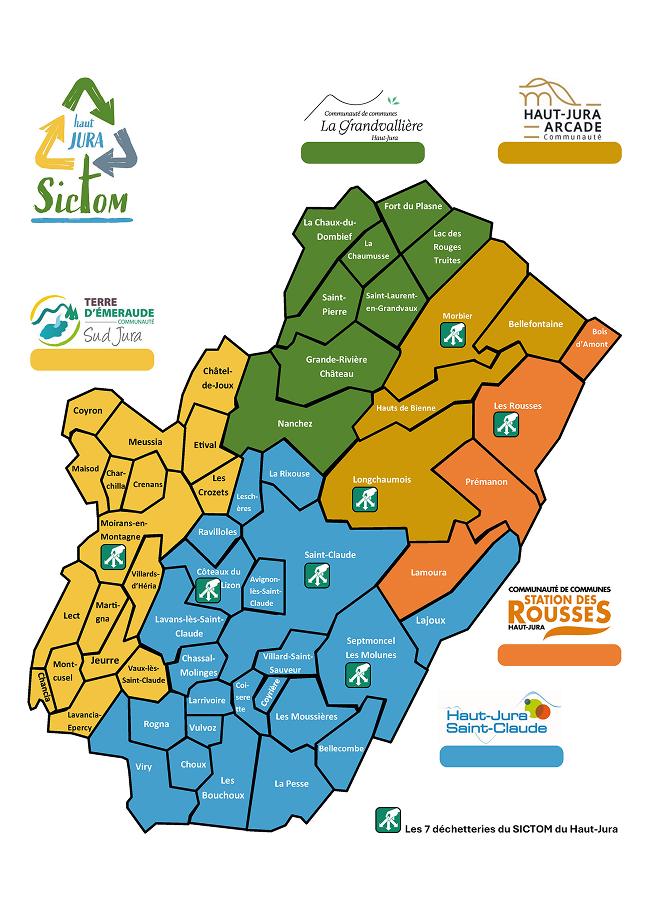 carte des dechetteries du jura
